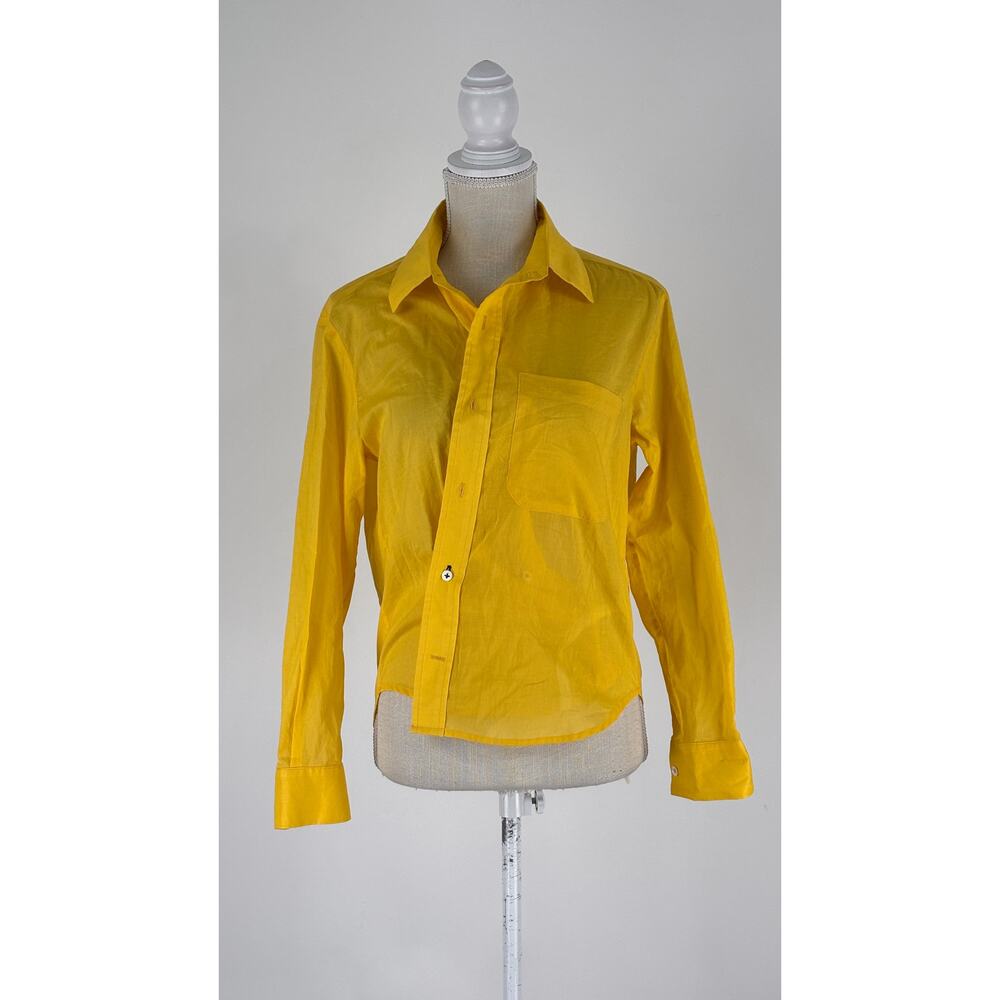 Cissa The Daily Button Shirt Long Sleeve Yellow Womens Size XS New